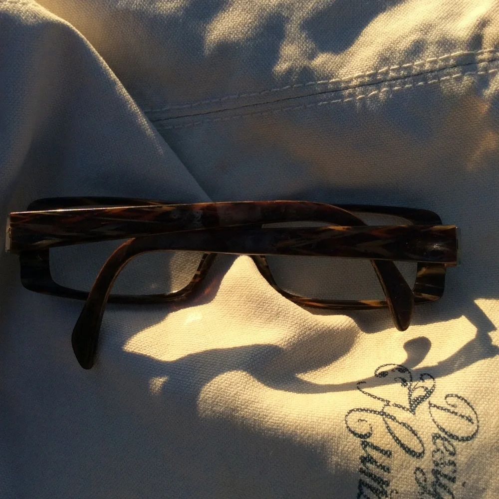 Donna Karan Brown Striped Marble Eyeglasses Frames